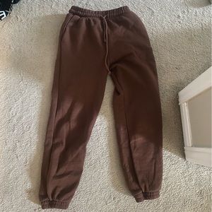 small brown zara sweatpants